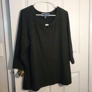 Karen Scott Black Long Sleeve Women's Top